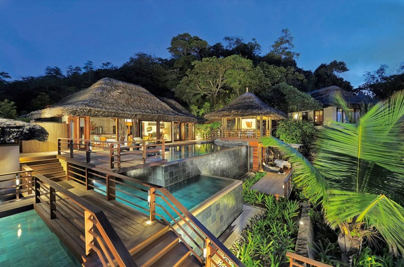 Beachfront villas